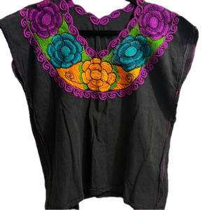 No brand embroidered top